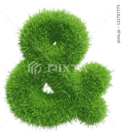 Vector green grass ampersand on isolated background Vector green grass ampersand on isolated background 132767775