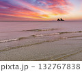 seascape with stone island and beautiful sunset sky 132767838