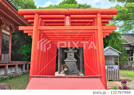 蓑山大明神朱塗りの鳥居 132767990