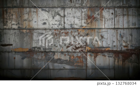 《AI画像》錆びた鉄板 132768034