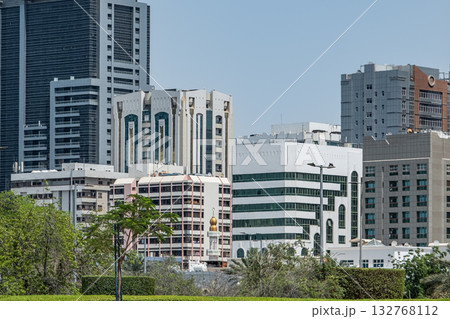 UAE, United Arab Emirates, Abu Dhabi downtown financial center skyline. UAE, United Arab Emirates, Abu Dhabi downtown financial center skyline. 132768112