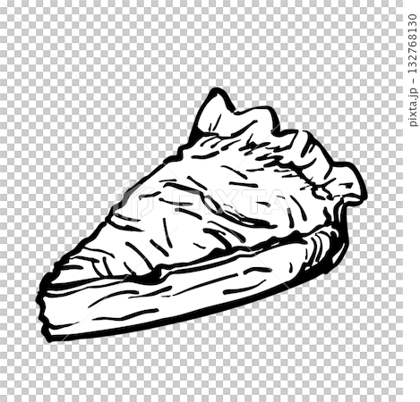 Hand-drawn monochrome illustration of quiche Hand-drawn monochrome illustration of quiche 132768130