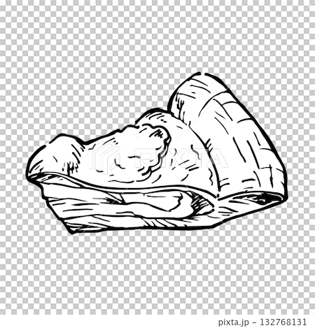 アップルパイの手書きイラスト　モノクロ 132768131