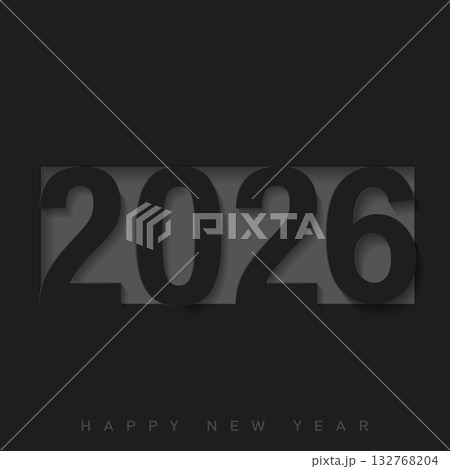 Modern Happy New Year 2026 logo with split typography. Vector Modern Happy New Year 2026 logo with split typography. Vector 132768204
