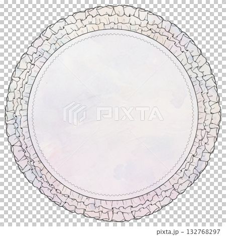 女孩漫畫風格三層荷葉邊蕾絲裝飾框 - 圓形 女孩漫畫風格三層荷葉邊蕾絲裝飾框 - 圓形 132768297