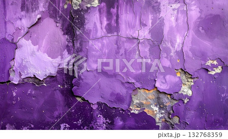 《AI画像》風化したムラサキ色の壁 132768359