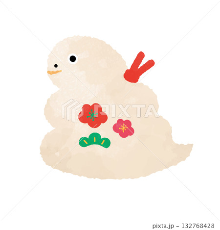 巳年の置物イラスト 水彩タッチ 巳年の置物イラスト 水彩タッチ 132768428