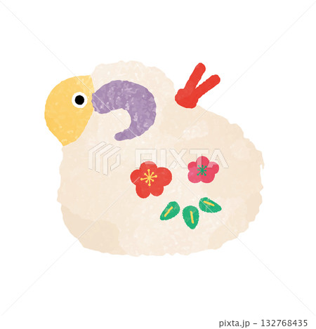 未年の置物イラスト　水彩タッチ 132768435