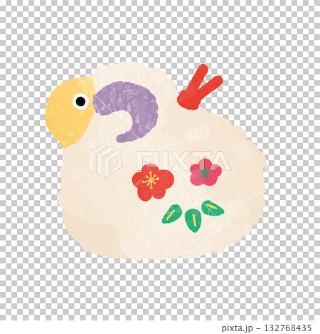 未年の置物イラスト　水彩タッチ 132768435