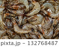 King prawns. Seafood on the market. Fish delicacy. Tiger and king prawns are on fish market display 132768487