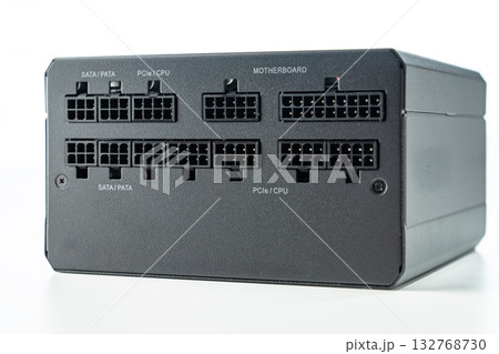 Modular Power Supply Unit Connectors for Computer Hardware Systems, Isolated on White Modular Power Supply Unit Connectors for Computer Hardware Systems, Isolated on White 132768730