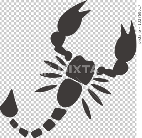 Black scorpion silhouette illustration | Symbol of nature, danger, and mystery 132769017