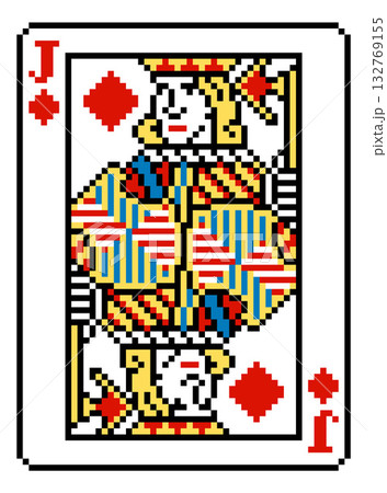 Pixel Art Jack of Diamonds Playing Card Design 132769155