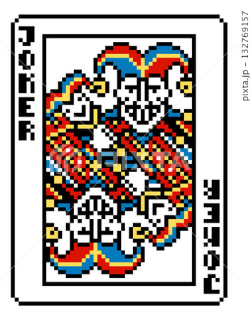 Pixel Art Style Playing Card Joker Cards Design 132769157