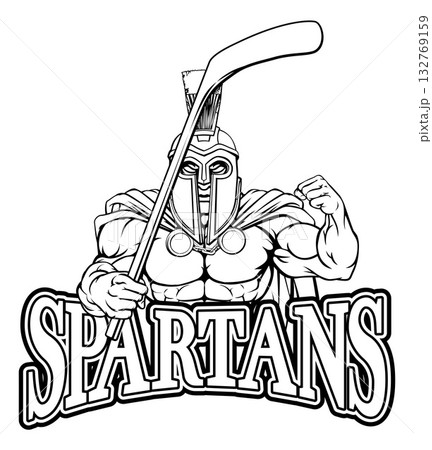 Spartan Man Ice Hockey Sports Team Mascot 132769159