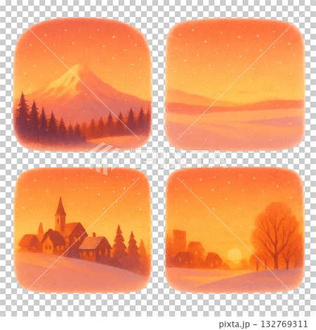 冬季及雪景插畫素材 132769311