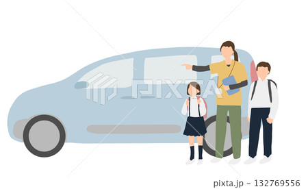 放課後デイサービスの送迎 ／ 乗車 132769556