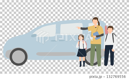 放課後デイサービスの送迎 ／ 乗車 132769556