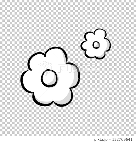 簡單的單色花卉插圖 132769641