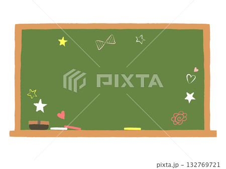 かわいい落書きをしている黒板のイラスト 132769721