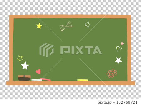 かわいい落書きをしている黒板のイラスト 132769721