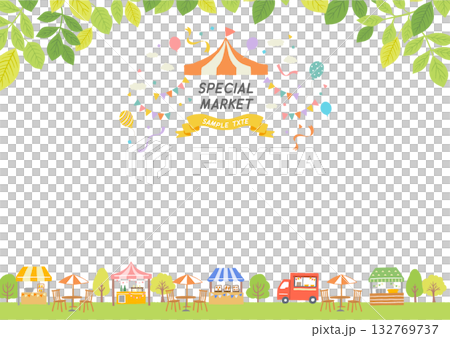 マルシェのイベントのイラストのフレーム 132769737