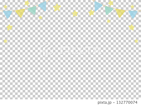 花圈星形水彩淺藍色橫版畫 花圈星形水彩淺藍色橫版畫 132770074