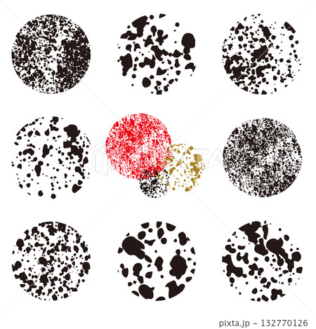 毛筆手描きのまるいしぶきセット 毛筆手描きのまるいしぶきセット 132770126