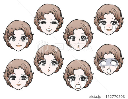少女漫画風顔セットパーマB 132770208