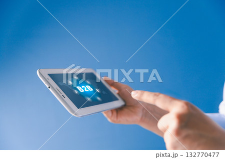 Business navigates brisk world of B2B strategy, discovers how technology reshapes business-to-business connection and interaction through innovation and modern business-to-businesses approaches. 132770477