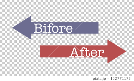 Before and after red and blue arrow set 132771175