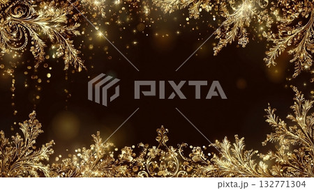 クリスマスイメージ黒系背景素材 132771304