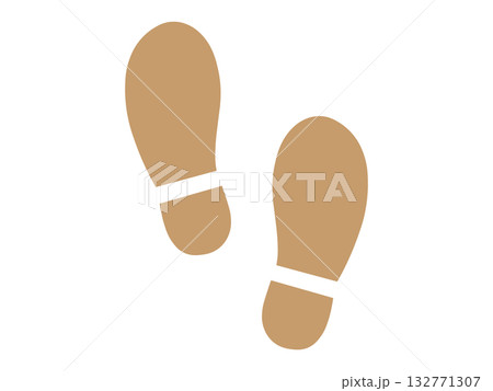 靴の足跡のシルエット 靴の足跡のシルエット 132771307