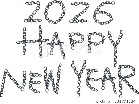 チェーンリングの2026 HAPPY NEW YEARイラスト 132771324