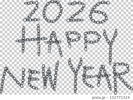 チェーンリングの2026 HAPPY NEW YEARイラスト 132771324