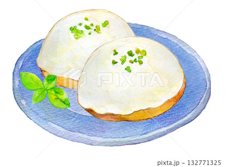 水彩イラスト 手描きイラスト レモンケーキ 水彩イラスト 手描きイラスト レモンケーキ 132771325