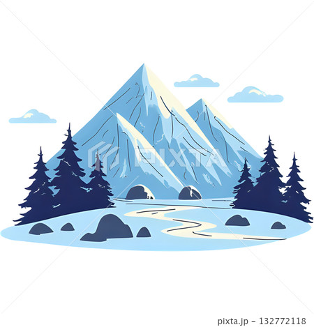 雪山のある風景 132772118