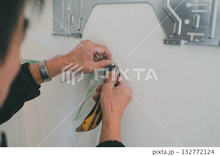 installation of an air conditioner 132772124