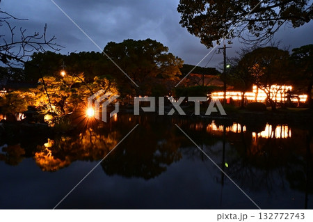 夜の柳川 三柱神社 夜の柳川 三柱神社 132772743