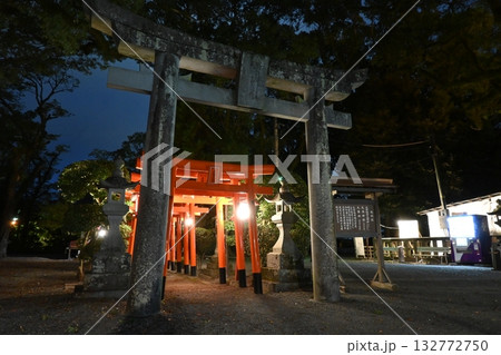 夜の柳川　三柱神社 132772750