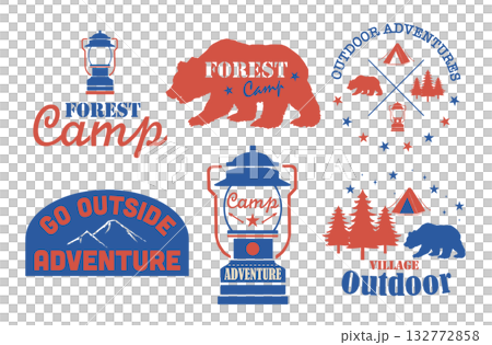 アウトドアに使える、キャンプのロゴ アウトドアに使える、キャンプのロゴ 132772858