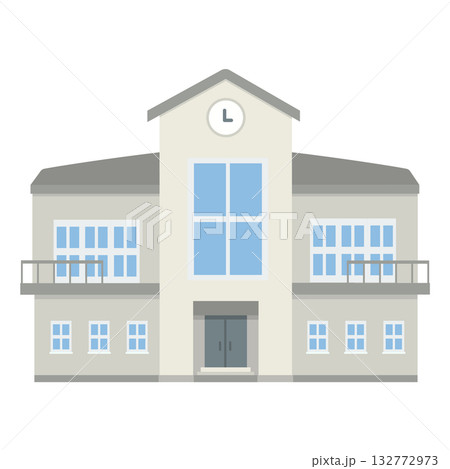 Illustration of a Two-Story School Building Illustration of a Two-Story School Building 132772973