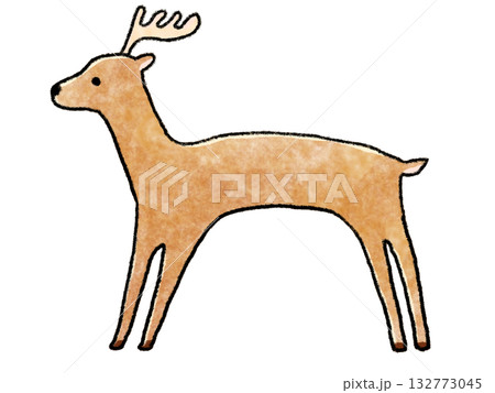 シンプルな鹿のイラスト シンプルな鹿のイラスト 132773045