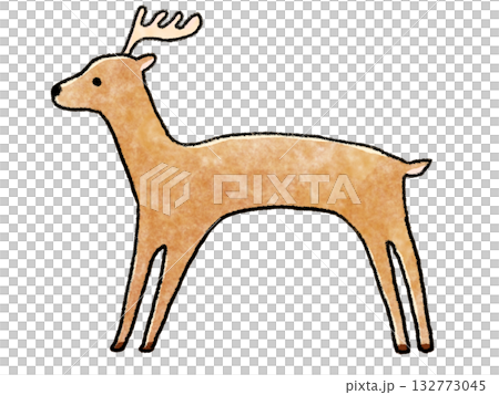 シンプルな鹿のイラスト シンプルな鹿のイラスト 132773045