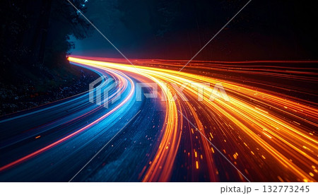 収束するエネルギーのカラフルな光線のトランジション11 収束するエネルギーのカラフルな光線のトランジション11 132773245