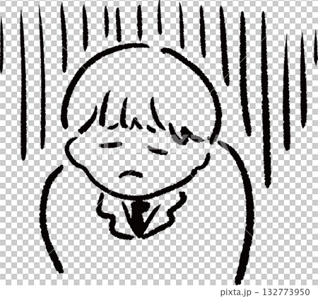 Illustration of a depressed businessman 132773950