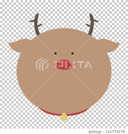 シンプルで可愛いトナカイのイラスト シンプルで可愛いトナカイのイラスト 132774279