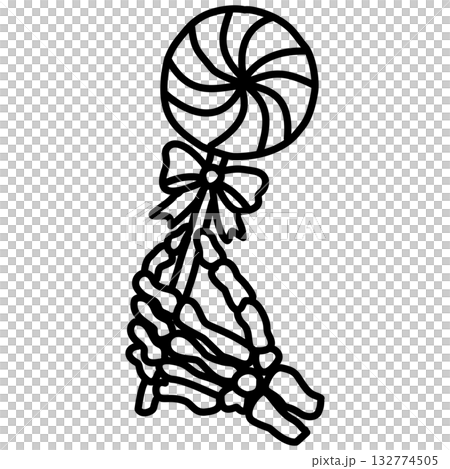 Kawaii Skeleton Hand Holding Lollipop Line Art Illustration Cute Gothic Holiday Sweet Treat Spooky Candy Doodle for Coloring Pages Stickers and Craft Designs Kawaii Skeleton Hand Holding Lollipop Line Art Illustration Cute Gothic Holiday Sweet Treat Spooky Candy Doodle for Coloring Pages Stickers and Craft Designs 132774505