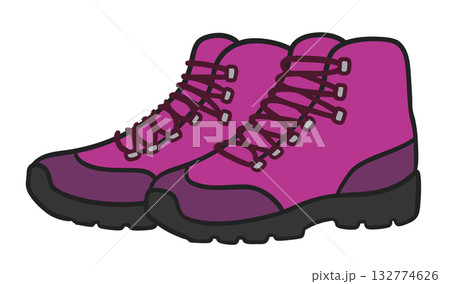 ハイカットの登山靴のイラスト 132774626