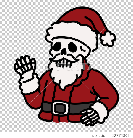 Cute Gothic Santa Skeleton Illustration Kawaii Spooky Christmas Character Red Outfit Holiday Doodle for Coloring Pages Stickers and Craft Projects Cute Gothic Santa Skeleton Illustration Kawaii Spooky Christmas Character Red Outfit Holiday Doodle for Coloring Pages Stickers and Craft Projects 132774801